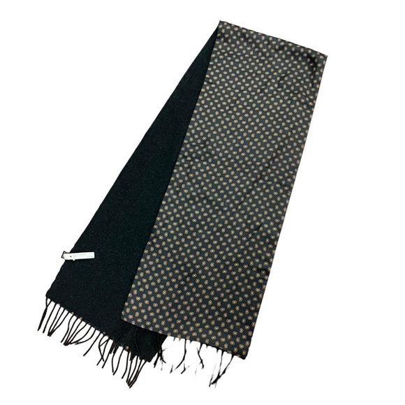 Ansons German Fine Wool and 100% Silk Men’s Dress Scarf - Dk Gray and Paisley - Picture 1 of 8
